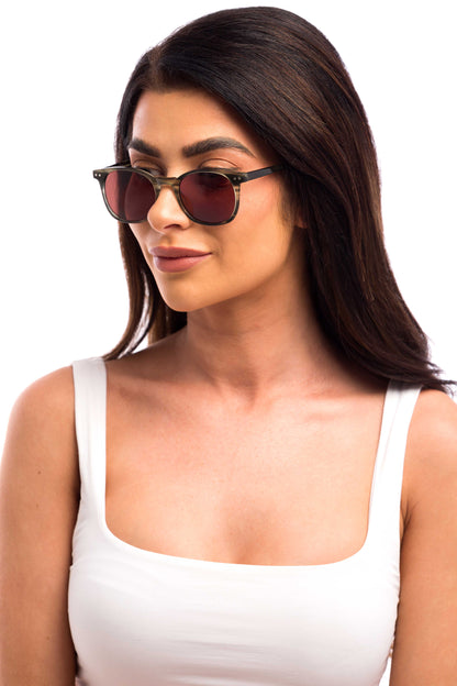 Woman Wearing Arrow Sunglasses Readers (Brown)